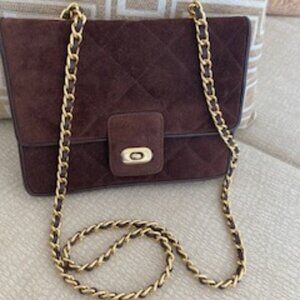 Giani Bernini Brown and Leather Crossbody bag Gold//leather 22 inch chain